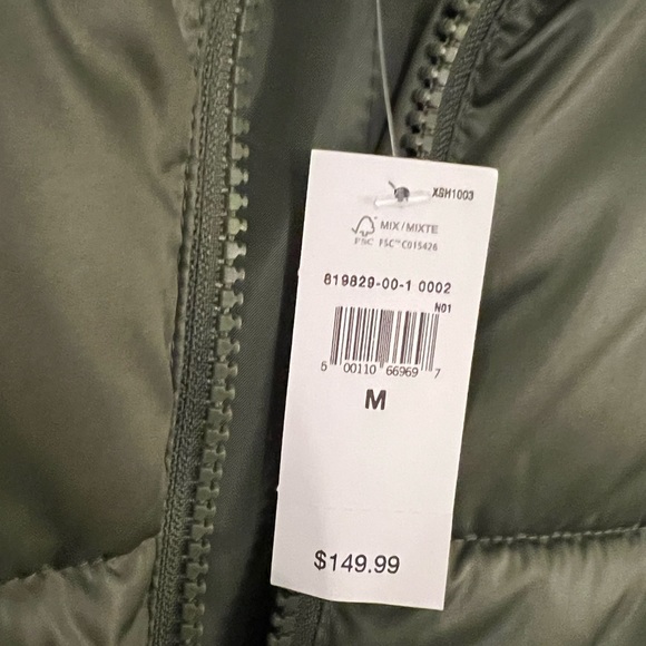 Gap ColdControl Max Long Puffer Coat. Mesclun Green, Sherpa Lined - Picture 2 of 6